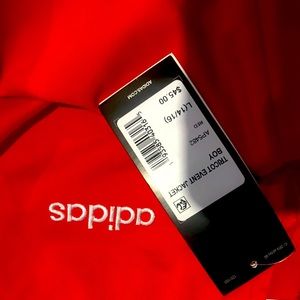 Adidas Red,white stripe on sleeve Large 12/14 Event Track Jacket